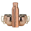 1 Copper Bottle and 4 Copper Mugs