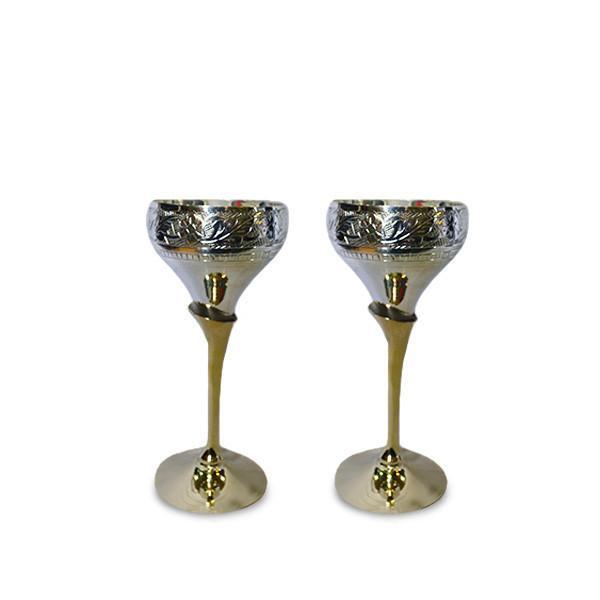 Brass Wine Goblet Glasses - Small - YesNo