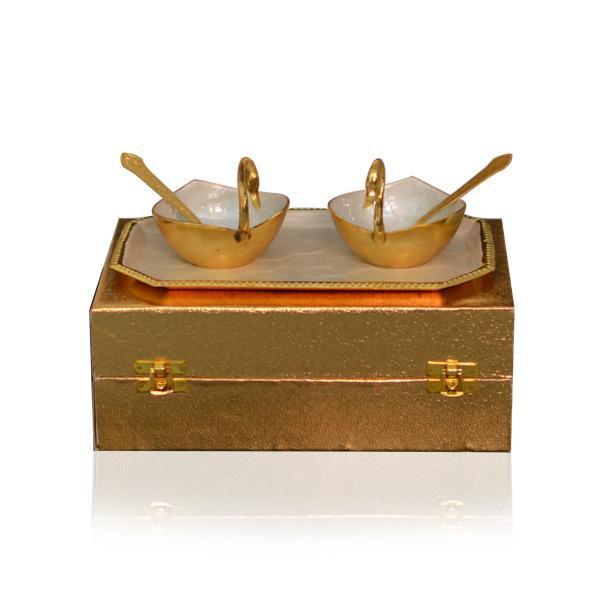 Meena Coated Duck Bowl And Spoon Set With Tray - YesNo