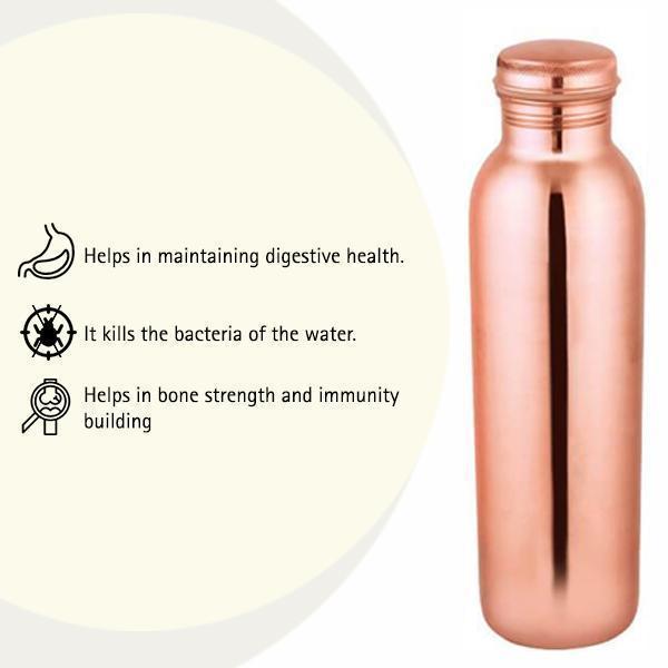 Plain Copper Water Bottle - YesNo