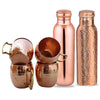 4 Copper Mugs & 2 Copper Bottles