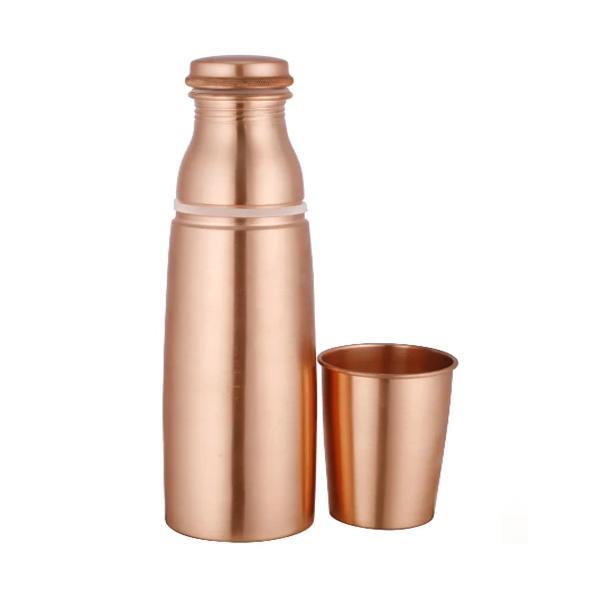 Copper Water Bottle with Glass
