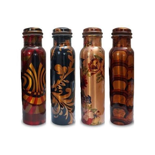 Printed Copper Bottles - Set of 4
