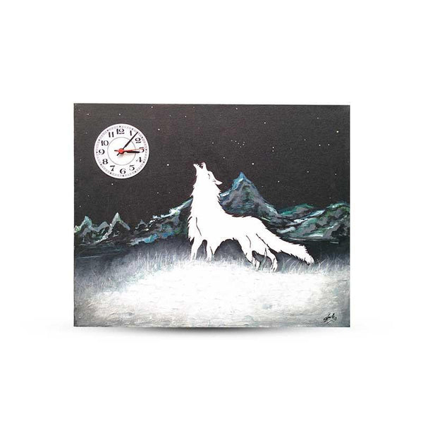 Wolf Canvas Clock Painting - YesNo